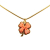 Chanel B Chanel Gold with Pink Gold Plated Metal And Resin Clover Pendant Necklace France