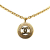 Chanel AB Chanel Gold Gold Plated Metal CC Round Pendant Necklace France