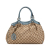 Gucci B Gucci Brown Beige Canvas Fabric GG Sukey Tote Italy