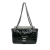 Chanel B Chanel Black with Gray Calf Leather Glazed skin Iridescent Portobello Flap Italy