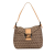 Fendi B Fendi Brown Light Brown Canvas Fabric Zucchino Double Flap Shoulder Bag Italy