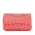 Chanel B Chanel Red Tweed Fabric Jumbo Double Flap France