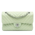 Chanel Green Light Green Lambskin Leather Leather Small Classic Chevron Lambskin Double Flap France