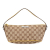 Gucci B Gucci Brown Beige Canvas Fabric GG Boat Italy