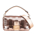 Fendi B Fendi Pink Rose Gold Mesh Fabric Pequin Sequin Baguette Satchel Italy