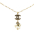 Chanel B Chanel Gold Gold Plated Metal CC Faux Pearl Pendant Necklace Italy