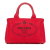 Prada B Prada Red Canvas Fabric Small Canapa Logo Satchel Romania