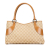 Gucci AB Gucci Brown Beige Canvas Fabric GG Tote Italy