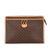 Celine B Celine Brown Coated Canvas Fabric Macadam Clutch Italy