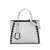 Fendi B Fendi White Calf Leather Petite Whipstitch 2Jours Satchel Italy