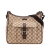 Gucci AB Gucci Brown Beige Canvas Fabric GG Crossbody Italy