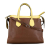 Gucci AB Gucci Brown Dark Brown with Yellow Calf Leather Bicolor Ramble Layered Satchel Italy