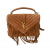 Saint Laurent College Fringed Quilted Suede Bag