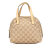 Gucci B Gucci Brown Beige Canvas Fabric GG Handbag Italy