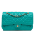 Chanel B Chanel Blue Turquoise Caviar Leather Leather Medium Classic Caviar Double Flap France