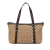 Gucci AB Gucci Brown Beige Canvas Fabric GG Abbey D Ring Tote Italy