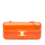 Celine B Celine Orange Calf Leather Triomphe skin Cuir Chain Shoulder Bag Italy