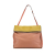 Bottega Veneta B Bottega Veneta Pink Calf Leather Intrecciato-Trim Palio Fold Over Tote Italy