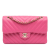 Chanel AB Chanel Pink Lambskin Leather Leather Small Classic Chevron Lambskin Double Flap France