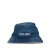 Celine AB Celine Blue Denim Fabric Logo Bucket Hat France