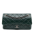 Chanel B Chanel Green Dark Green Calf Leather Medium Glazed skin Duo Color Flap Italy