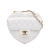 Chanel AB Chanel White Ivory Lambskin Leather Leather Large Lambskin CC in Love Heart Crossbody France