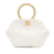 Chanel AB Chanel White Ivory Lambskin Leather Leather Quilted Lambskin Pearl Crown Handle Clutch Bag Italy