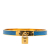 Hermès B Hermès Blue with Gold Calf Leather Kelly Cadena Lock Bangle Bracelet Italy