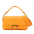 Fendi AB Fendi Orange Calf Leather Zucca Embossed Baguette Satchel Italy