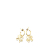 Chanel B Chanel Gold Gold Plated Metal Clover Hoop Push Back Earrings France