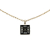 Chanel B Chanel Black with Silver Resin Plastic Square CC Rhinestone Pendant Necklace France