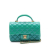 Chanel AB Chanel Green Lambskin Leather Leather Mini Rectangular Iridescent Lambskin Top Handle Flap France