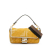 Fendi AB Fendi Yellow with White Canvas Fabric Sarah Coleman FF Fisheye Baguette Satchel Italy