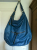 Gerard Darel Huge duck blue leather bag + matching pouch