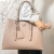 Prada Double Belted Strap Large Saffiano Leather 2-Way Beige Tote