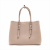 Prada Double Belted Strap Large Saffiano Leather 2-Way Beige Tote