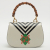 Gucci Bamboo 1947 Small Leather White & Black 2-Way Top-handle