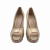 Fendi platform peeptoe stilettos in golden matt leather