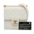 Chanel AB Chanel White Calf Leather Small Lambskin Chic Pearls Flap Italy