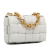 Bottega Veneta B Bottega Veneta White Calf Leather skin Intrecciato Padded Chain Cassette Satchel Italy