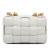 Bottega Veneta B Bottega Veneta White Calf Leather skin Intrecciato Padded Chain Cassette Satchel Italy