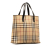 Burberry B Burberry Brown Beige Canvas Fabric House Check Tote Italy