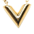 Louis Vuitton AB Louis Vuitton Gold Gold Plated Metal Essential V Necklace Italy