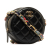Chanel B Chanel Black Lambskin Leather Leather CC Quilted Lambskin Ribbon Round Clutch With Chain Italy
