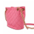 Chanel AB Chanel Pink Lambskin Leather Leather CC Quilted Lambskin Bucket Italy