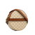 Celine B Celine White Coated Canvas Fabric Triomphe Round Purse on Strap Italy