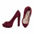 Miu Miu peeptoe platform heels in maroon suede with crystal heels