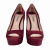 Miu Miu peeptoe platform heels in maroon suede with crystal heels