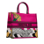 Christian Dior AB Dior Pink Canvas Fabric Large Jungle Pop Book Tote Italy