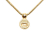 Christian Dior B Dior Gold Gold Plated Metal Rhinestone Pendant Necklace Italy